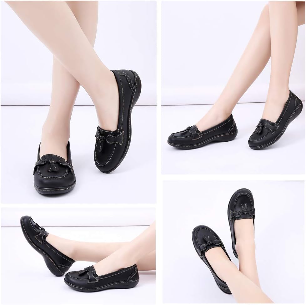 Leather Tassel Slip-On Loafers