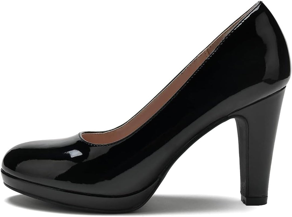 Low Platform Chunky Round-Toe Work Pumps