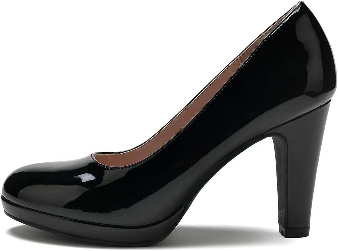 Low Platform Chunky Round-Toe Work Pumps