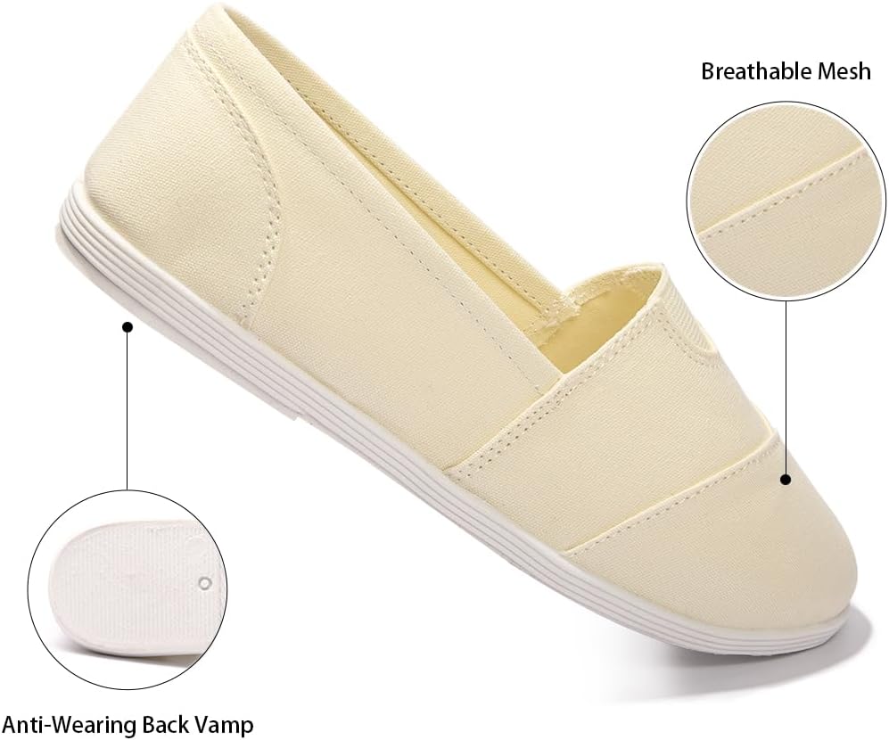 Soft Arch-Support Canvas Slip-On Loafers