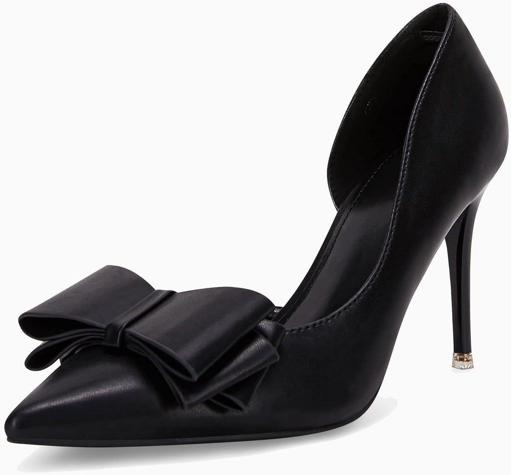 Bow Closed Pointed-Toe Stiletto Wedding Pumps