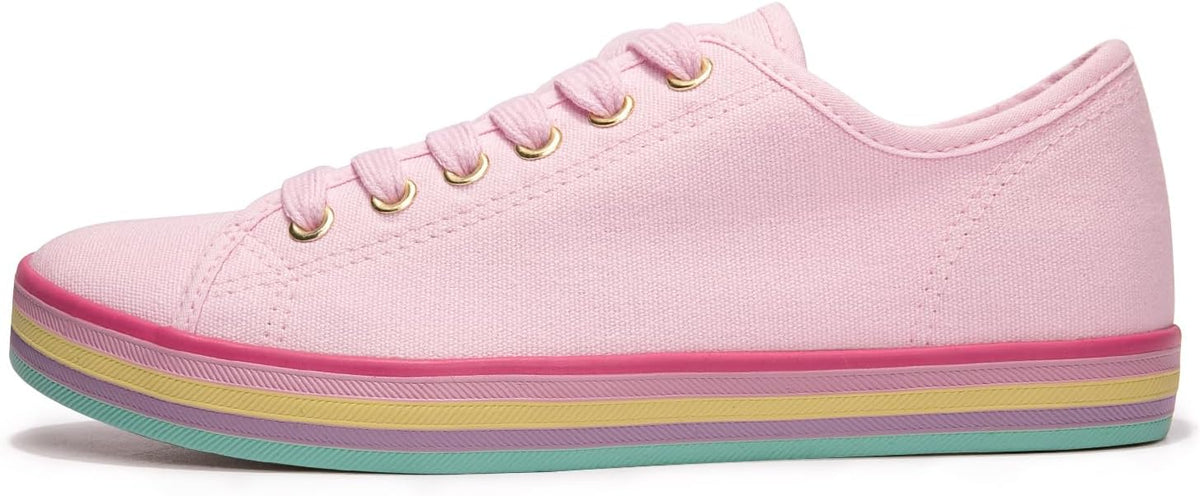 Low-Top Lace-Up Canvas Casual Sneakers