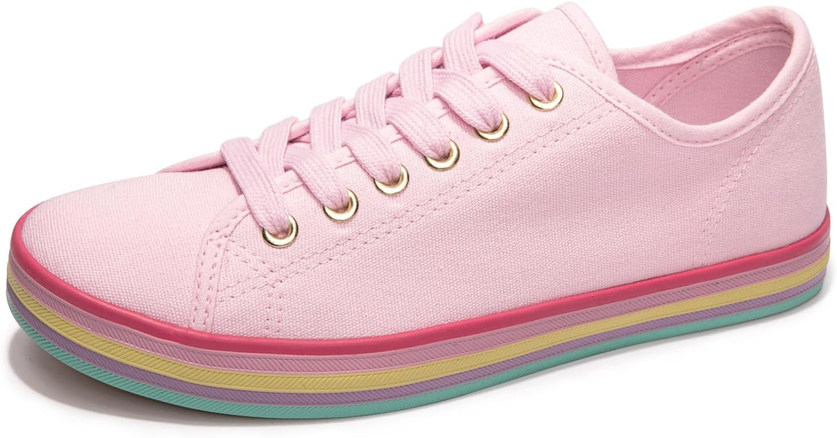 Low-Top Lace-Up Canvas Casual Sneakers