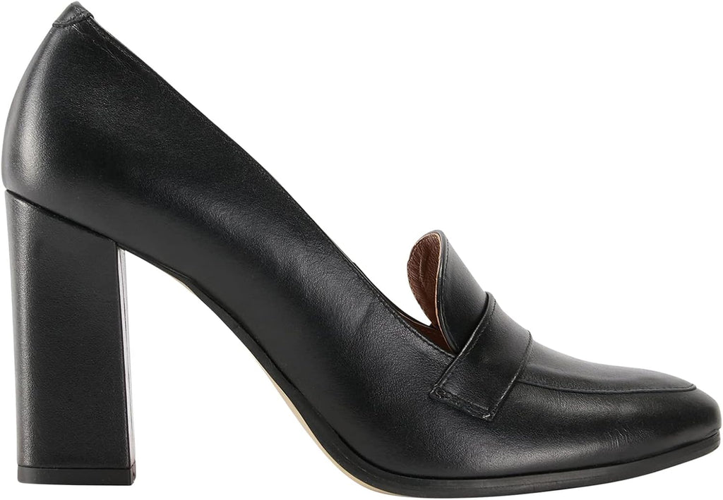 Chunky Block-Heel Round-Toe Oxford Loafers