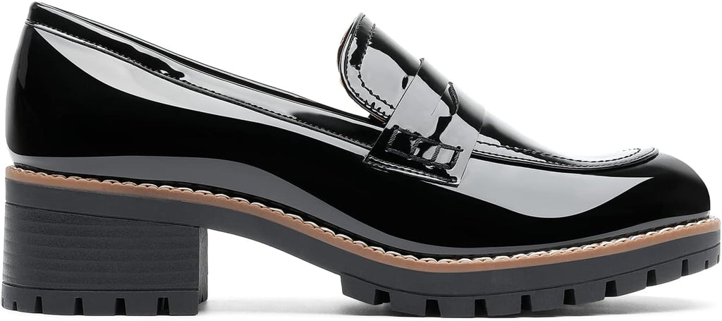 Platform Chunky Heeled Loafers