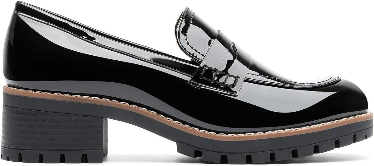 Platform Chunky Heeled Loafers