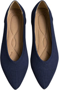 Pointed-Toe Knit Slip-On Ballet Flats