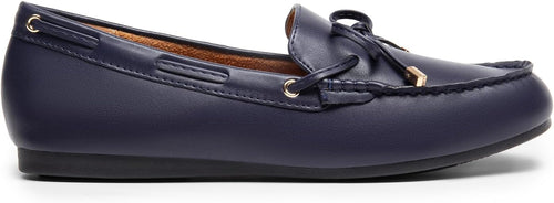 Bow-Knot Faux Leather Round-Toe Loafers