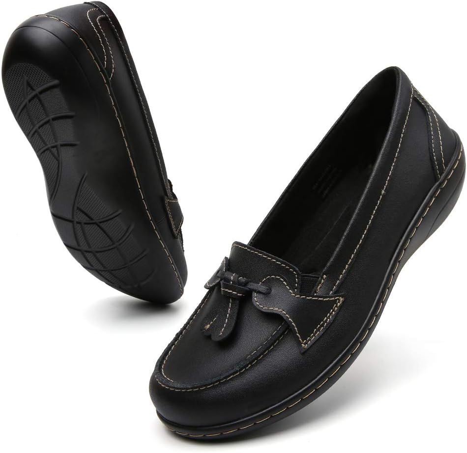 Leather Tassel Slip-On Loafers