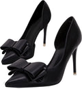 Bow Closed Pointed-Toe Stiletto Wedding Pumps