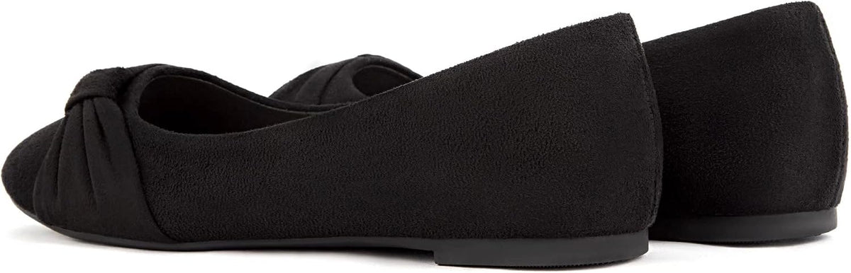 Faux Suede Round-Toe Slip-On Flats