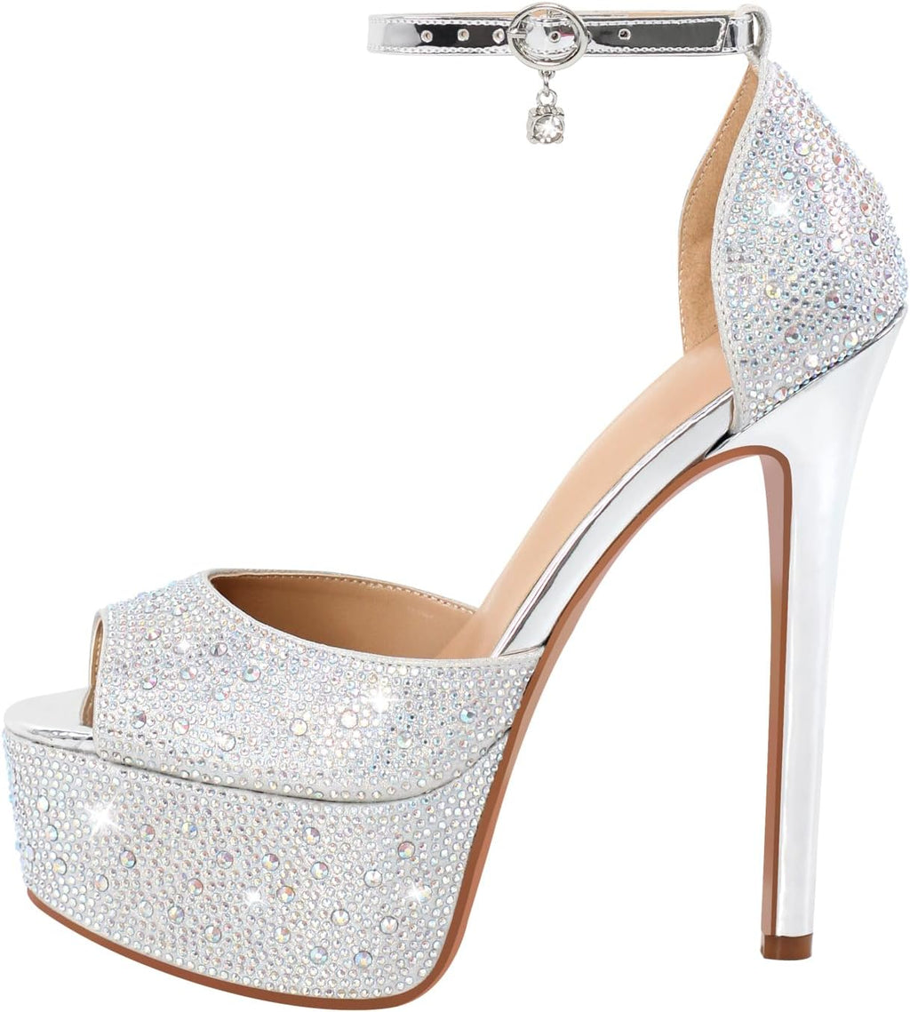 Round Open-Toe Clear Platform Zip-Up Sandals