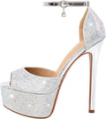 Round Open-Toe Clear Platform Zip-Up Sandals