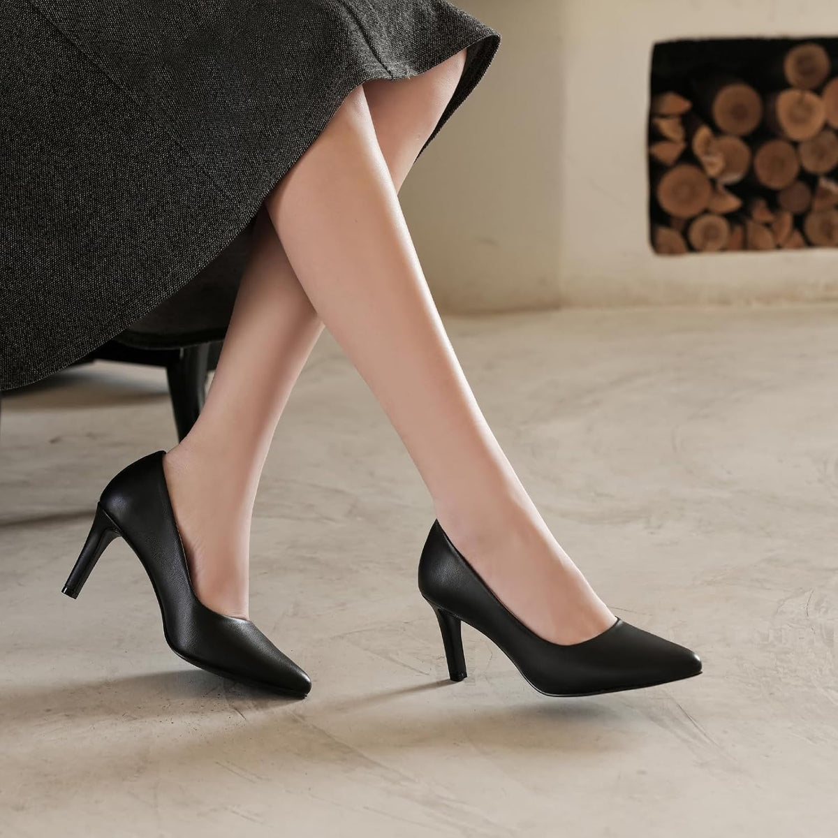 Pointed-Toe Closed 3-Inch Business Dress Pumps
