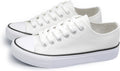 Black & White Low-Top Lace-Up Canvas Sneakers