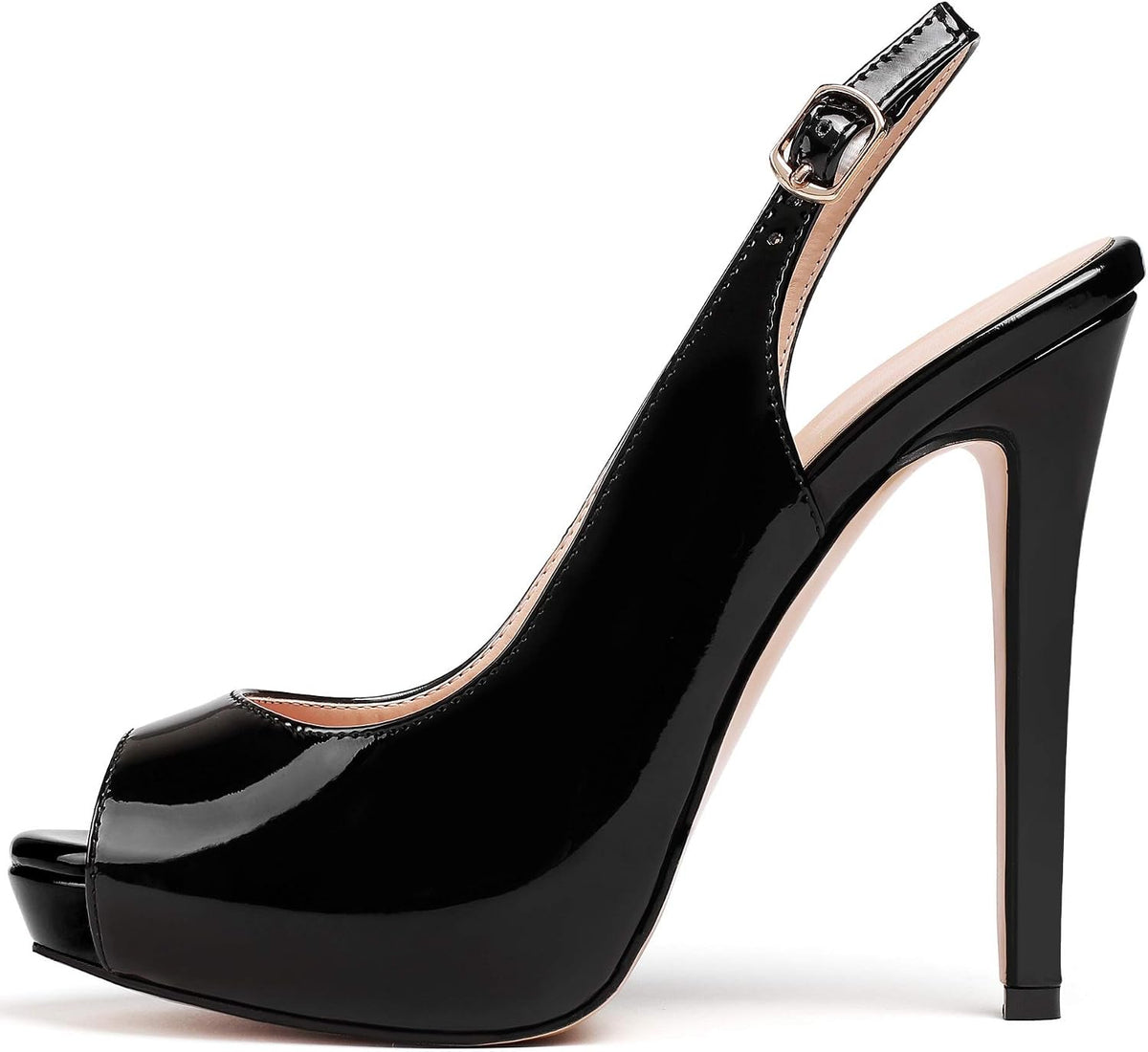 Peep-Toe Slingback Platform Dress Pumps