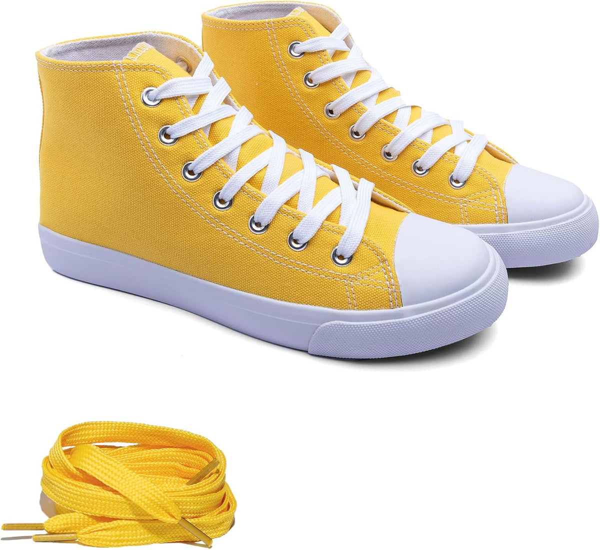 Classic High-Top Lace-Up Canvas Sneakers with Extra Laces