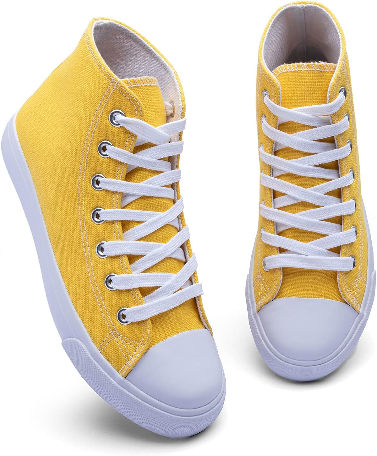 Classic High-Top Lace-Up Canvas Sneakers with Extra Laces