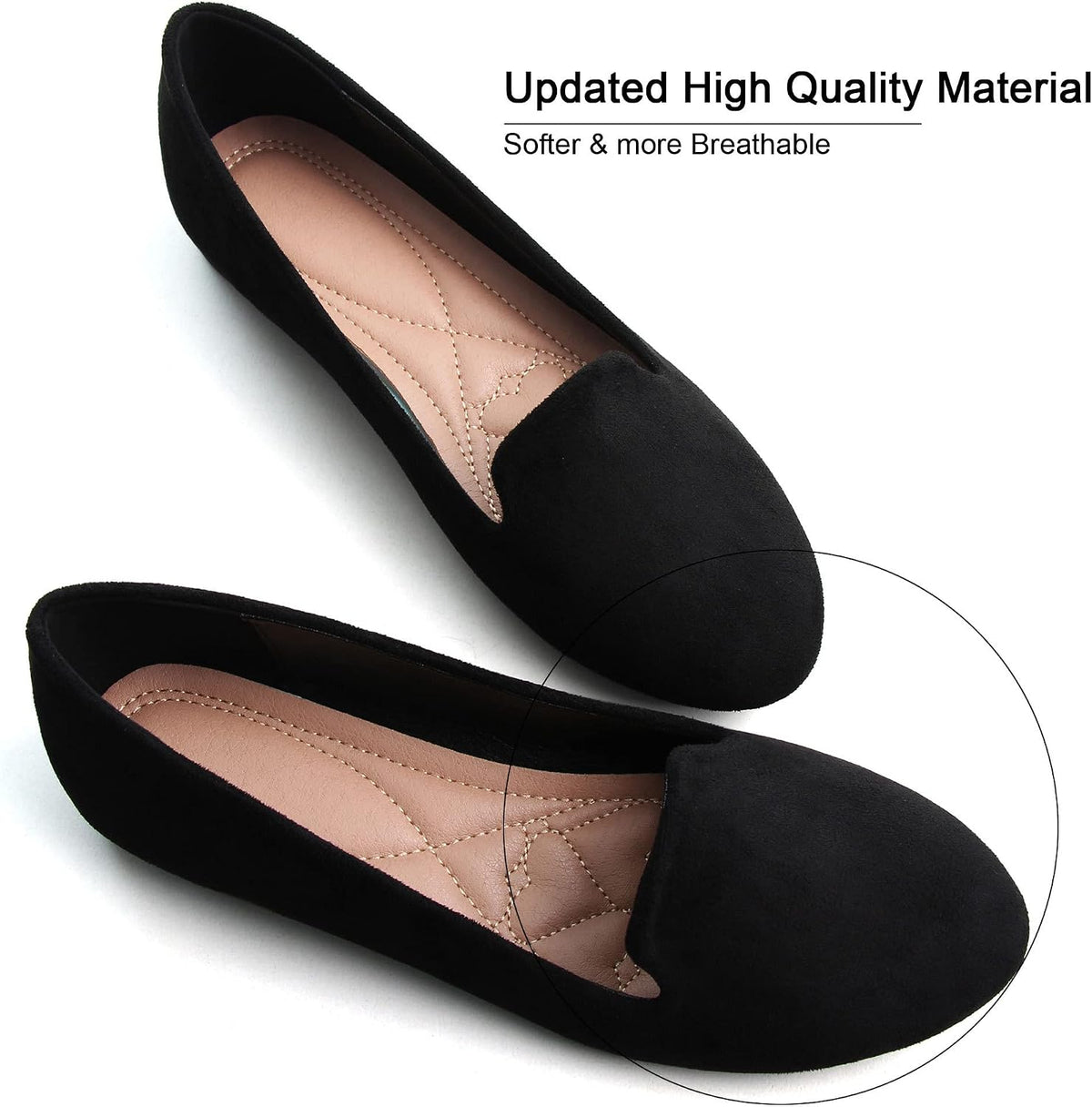 Round-Toe Comfort Walking Flats