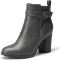 Round-Toe Chunky Heel Fall Short Booties