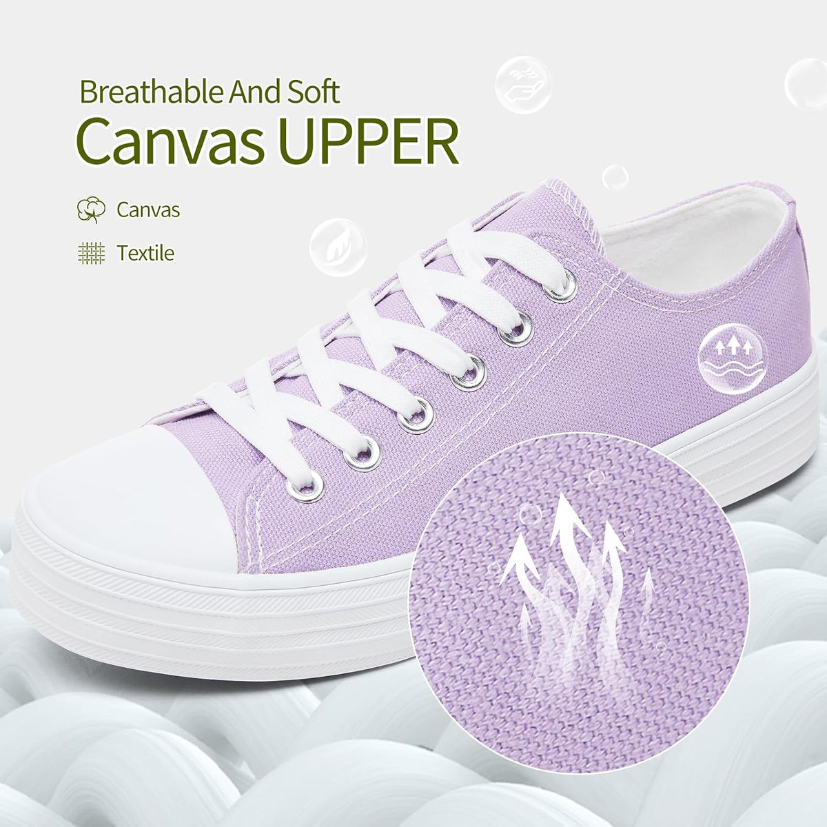 White & Black Low-Top Canvas Tennis Sneakers