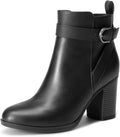 Chunky High-Heel Round-Toe Short Ankle Boots
