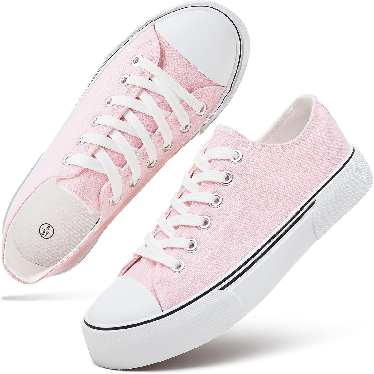 White Low-Top Canvas Slip-On Tennis Sneakers