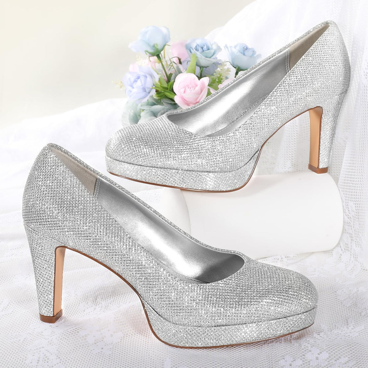 Comfy Closed-Toe Work Heels, 3.15-Inch