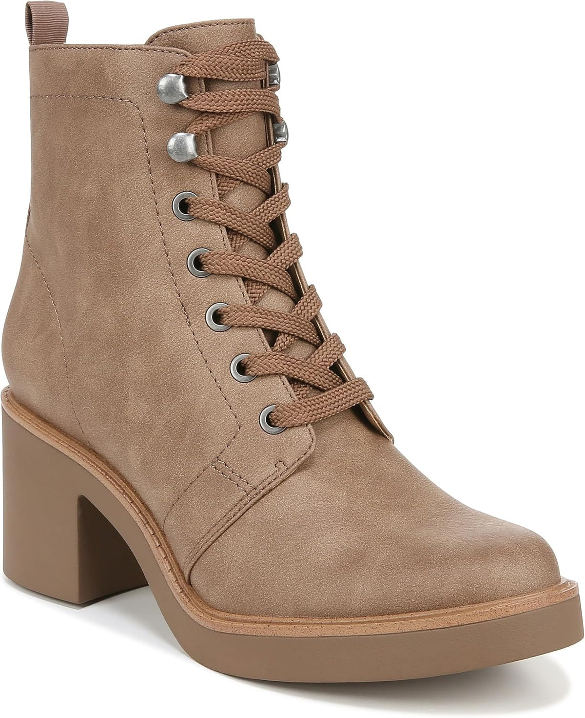Block-Heel Combat Ankle Boot
